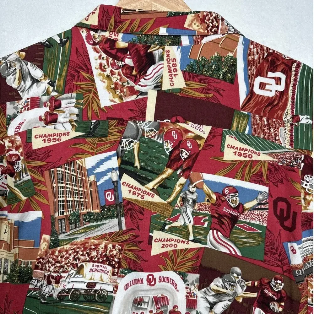 Reyn Spooner OU Oklahoma Sooners Vintage Champions Hawaiian Aloha Shirt Sz XXL